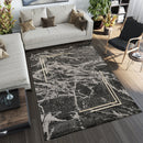 Marmaris E529D Modern Area Rug Black V.Gold