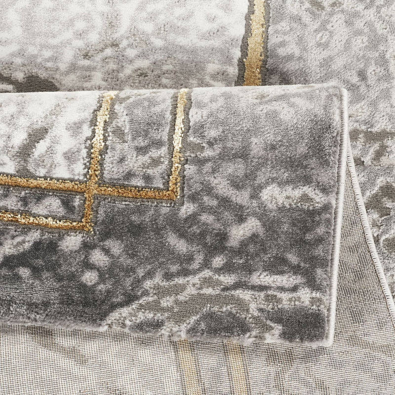 Marmaris E528A Modern Area Rug L.Grey V.Gold
