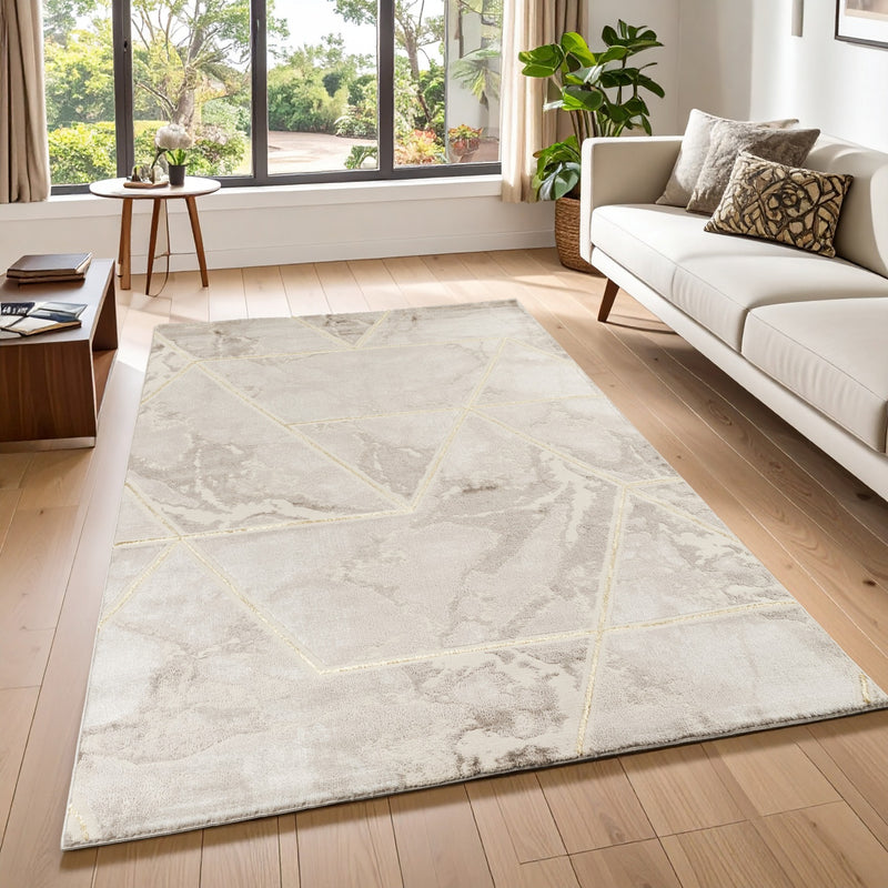 Marmaris D461A Modern Area Rug Beige V.Gold