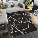Marmaris D461B Modern Area Rug Black V.Gold