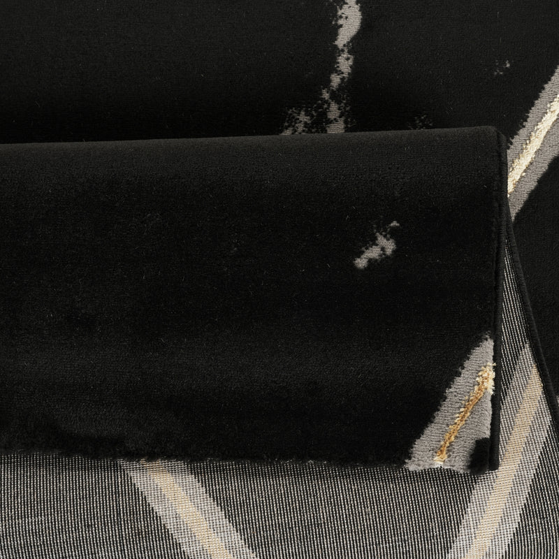 Marmaris D461B Modern Area Rug Black V.Gold