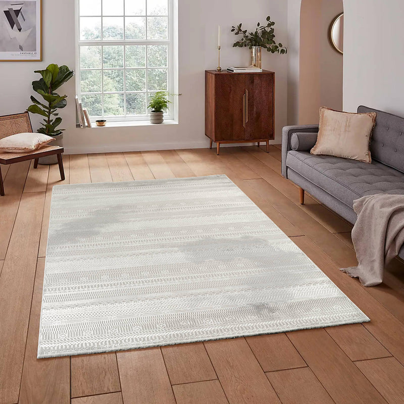 Anemon T053A Modern Area Rug Cream Silver