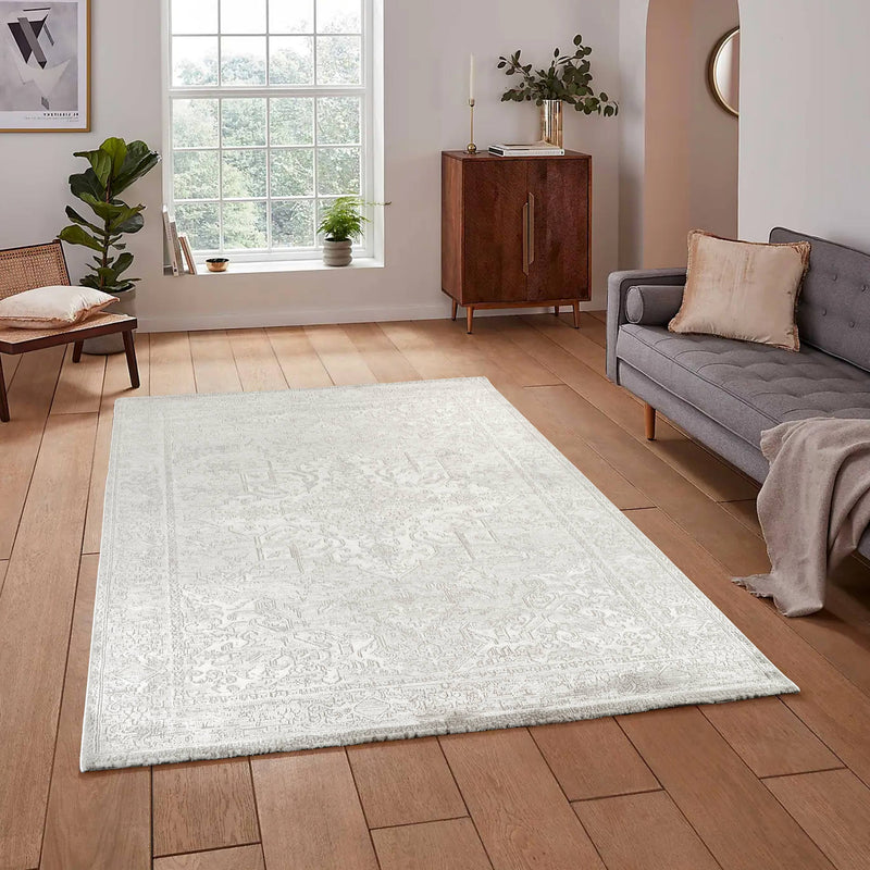 Anemon T056A Modern Area Rug Cream Silver