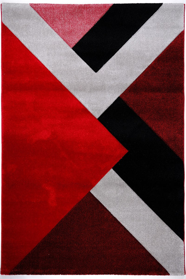 Faery Fe394 Dark Red-Black Modern Hallway Runner