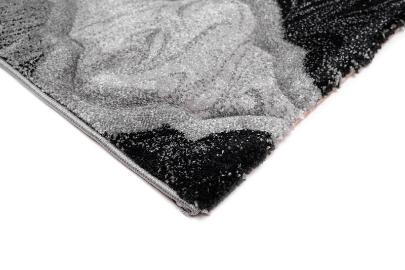 Faery 10140 Black Dark Grey Modern Area Rug
