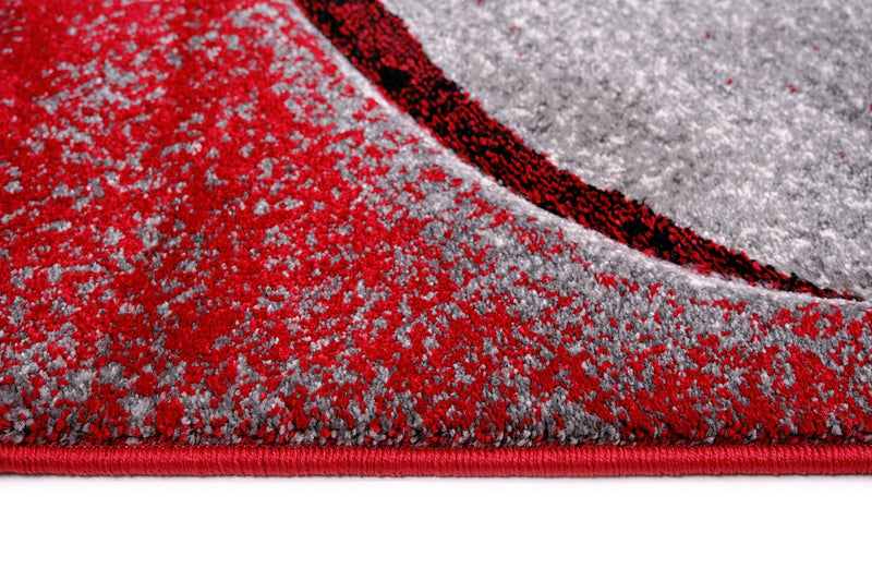 Faery G2855 Dark Red-Black Modern Hallway Runner