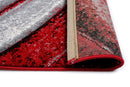 Faery Fe703 Dark Red-Black Modern Hallway Runner