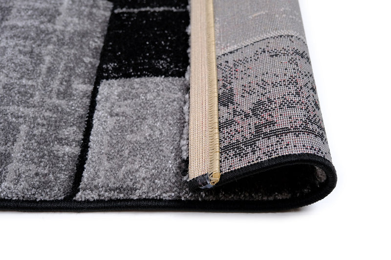 Faery E5142 Black Dark Grey Modern Area Rug