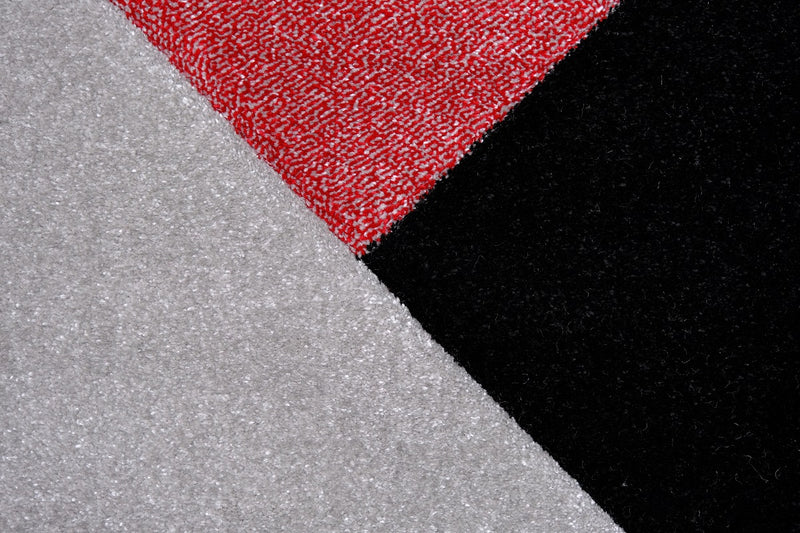 Faery Fe394 Dark Red-Black Modern Hallway Runner
