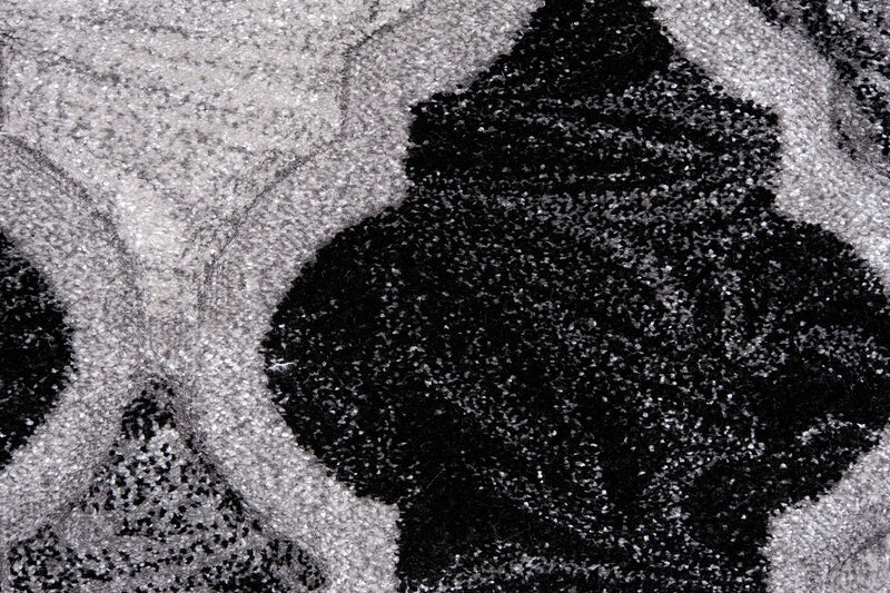 Faery 10140 Black Dark Grey Modern Area Rug