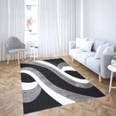 Rio Loop X002 Black Grey Modern Area Rug