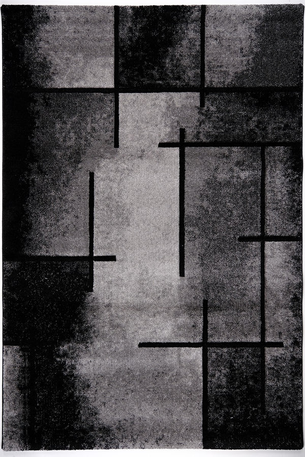 Faery G8272 Black Dark Grey Modern Area Rug