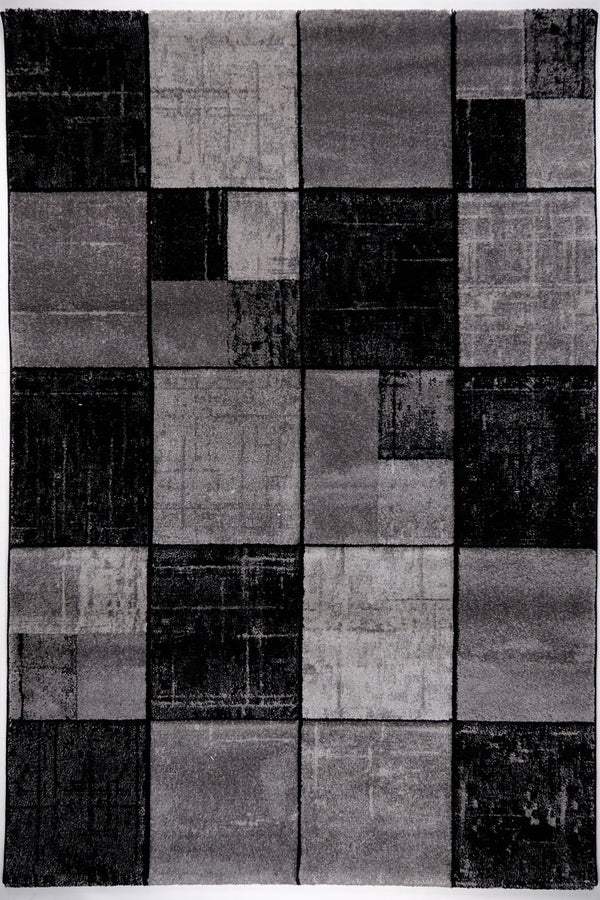 Faery E5142 Black Dark Grey Modern Area Rug