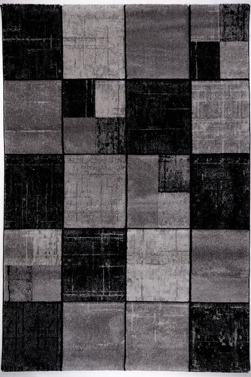 Faery E5142 Black Dark Grey Modern Area Rug
