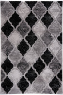 Faery 10140 Black Dark Grey Modern Area Rug