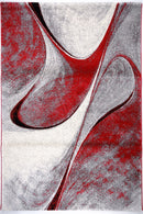 Faery G2855 Dark Red-Black Modern Hallway Runner