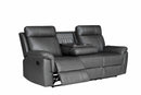 Logan Modern Manual Recliner Sofa Set Dark Grey
