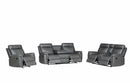 Logan Modern Manual Recliner Sofa Set Dark Grey