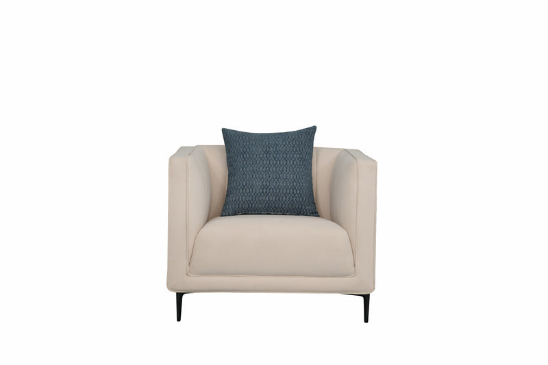 Noosa Fabric Modedrn Sofa Set Cream