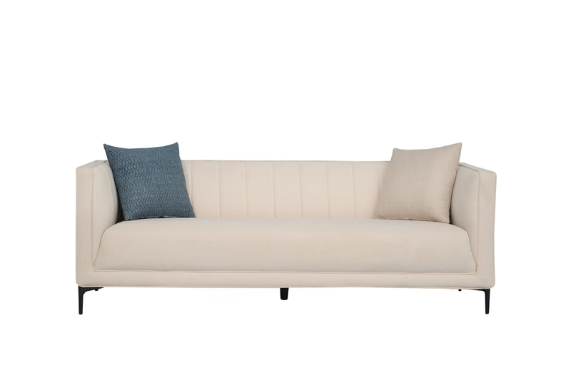 Noosa Fabric Modedrn Sofa Set Cream