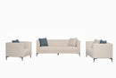 Noosa Fabric Modedrn Sofa Set Cream