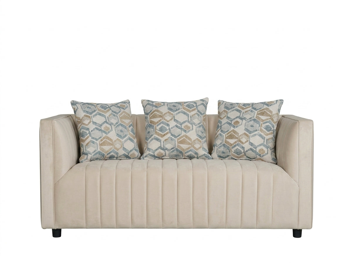 Bonddi Fabric Modern Sofa Set Beige