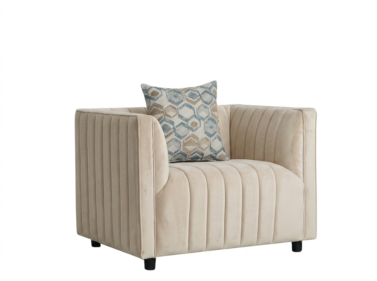Bonddi Fabric Modern Sofa Set Beige