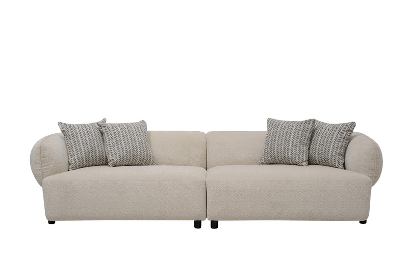 Cassia Modern Cream Fabric 4-Seater Sofa Lounge