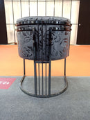 Roselle Velvet Modern Stainless Steel Dining Chair Matt Black