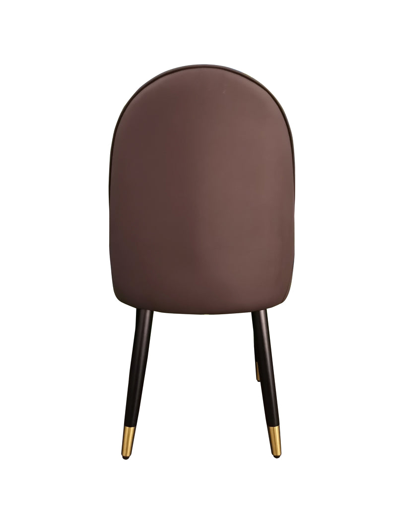 Luna Genuine Leather Dining Chair Beige Brown