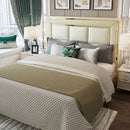 Aysun King Bed Luxury Modern Cream Gold