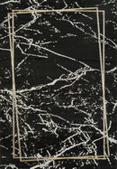 Marmaris E528A Modern Area Rug Black V.Gold
