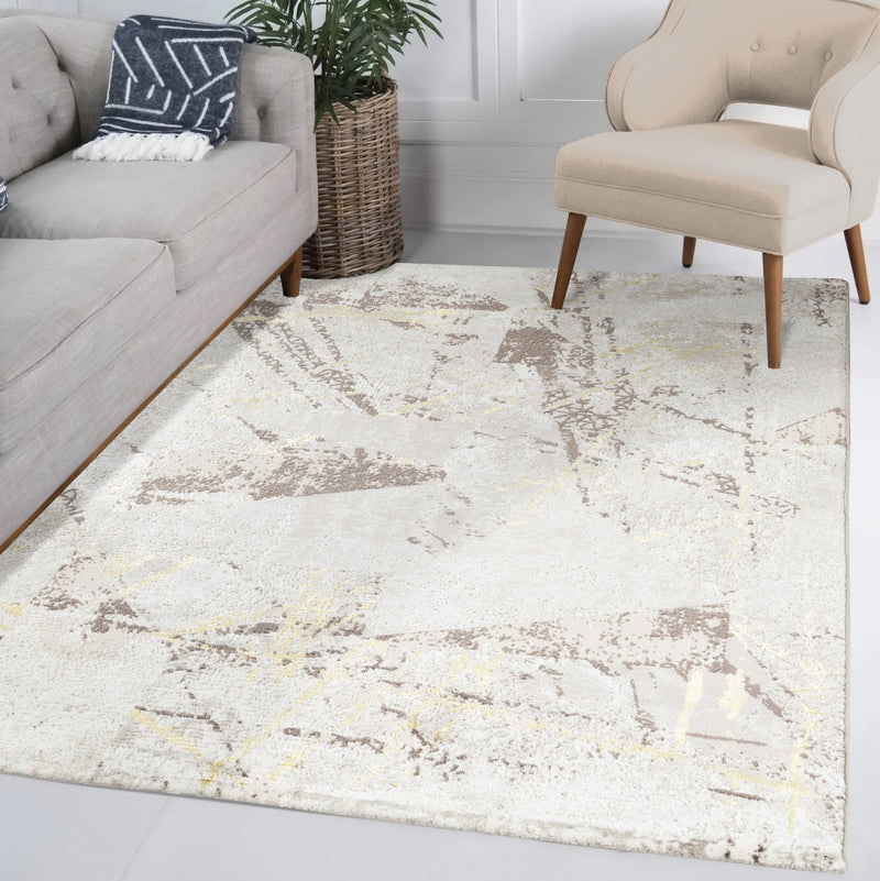 Marmaris E533A Modern Area Rug Cream V.Gold