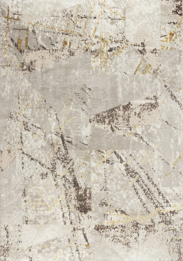 Marmaris E533A Modern Area Rug Cream V.Gold