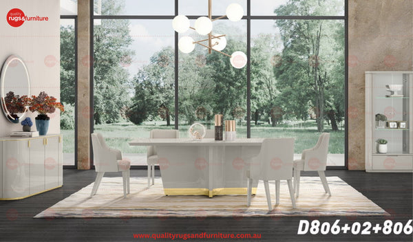 Enzo Modern Luxury Dining Chair Grey Titanium Gold