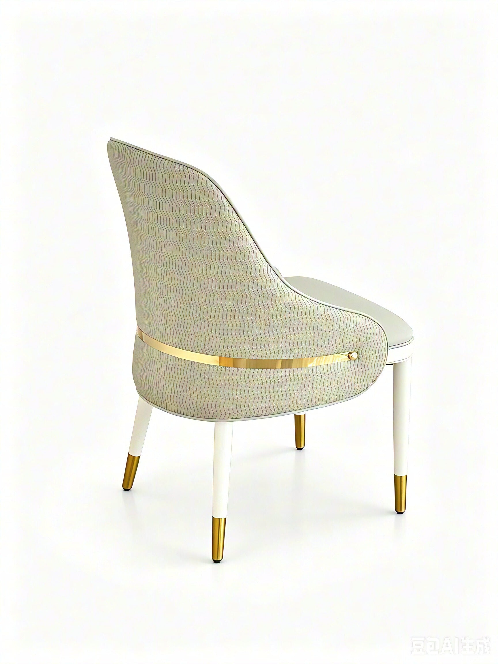 Marlo Modern Leather Dining Chair Light Grey Gold