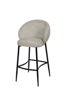 Aun Chenille Modern Bar Stool Grey