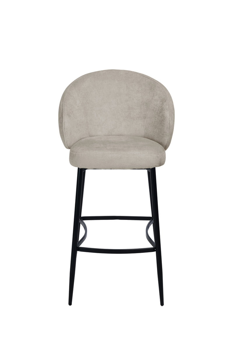 Aun Chenille Modern Bar Stool Grey