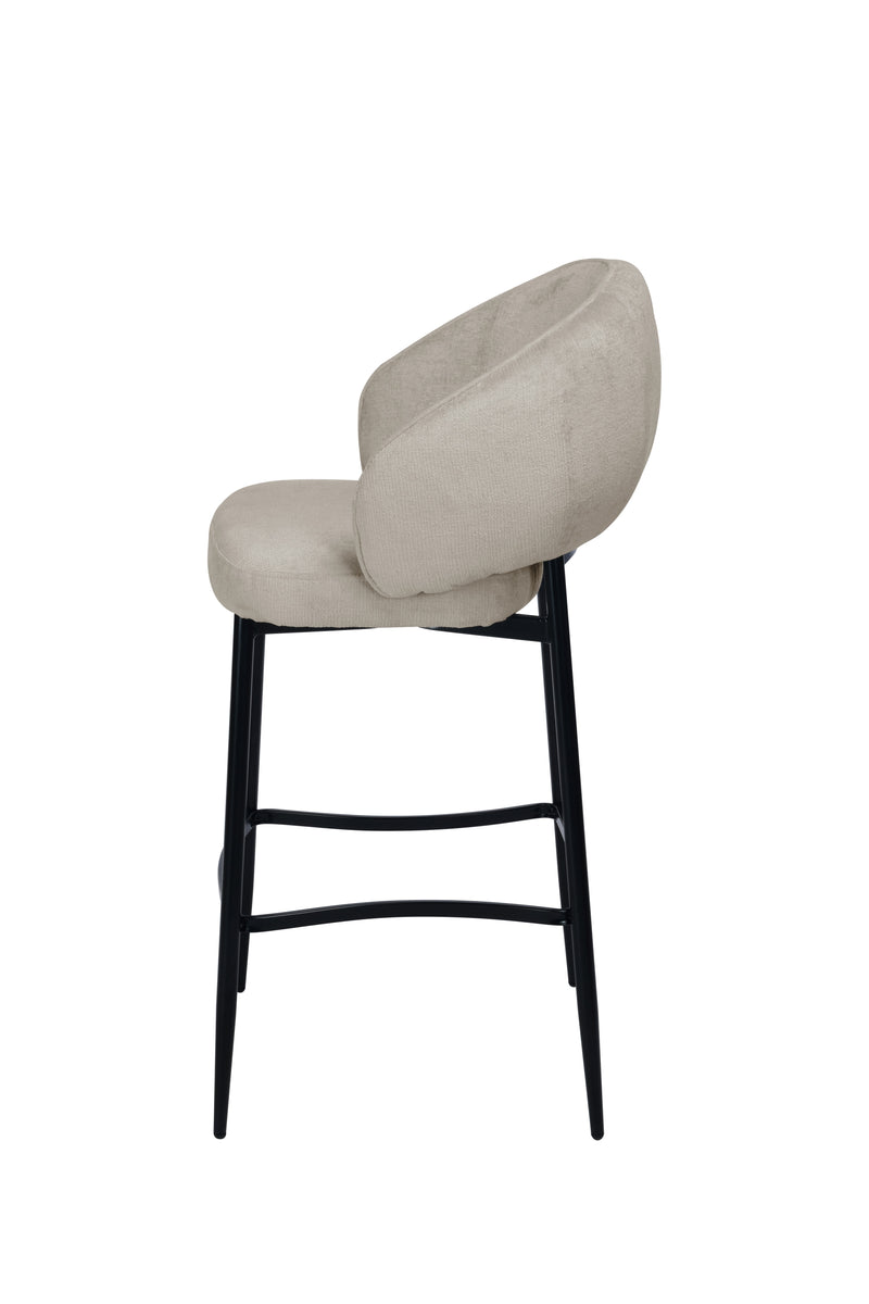Aun Chenille Modern Bar Stool Grey