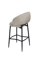 Aun Chenille Modern Bar Stool Grey