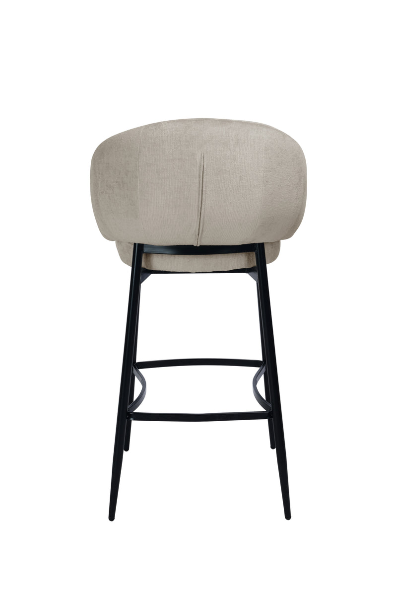 Aun Chenille Modern Bar Stool Grey