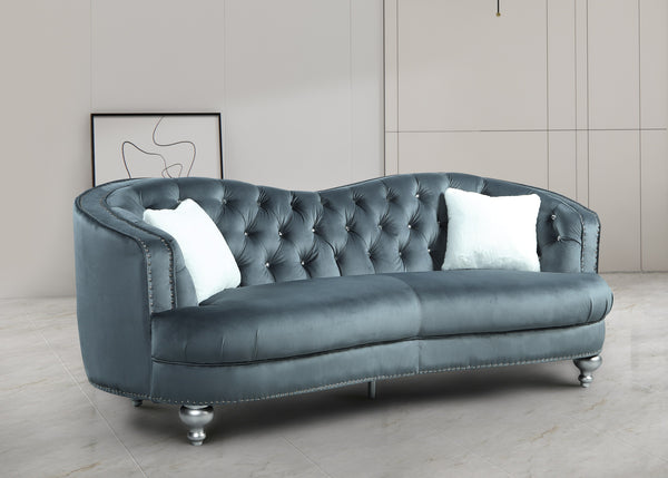 Serine Without Button Modern Fabric Sofa Set Grey