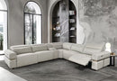 Reka Corner Electric Recliner Leather Sofa Set Grey