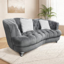 Serine Modern Dark Grey Fabric Sofa Set