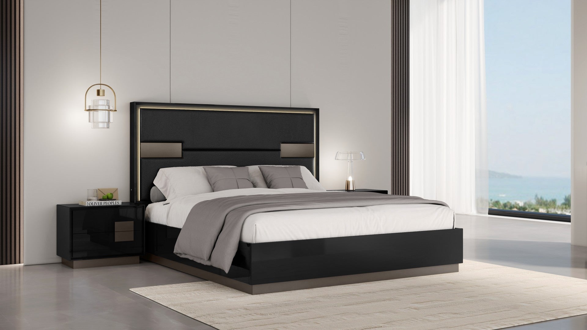 Eclipse Modern Bedroom Suite Black Bed SetBedroom Furniture SetsQuality Rugs and Furniture