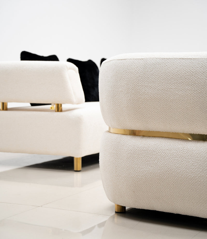 Sherry Modern High Quality Fabric Sofa Set Beige