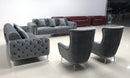 Zurih Luxury Velvet Sofa Set Dark Grey