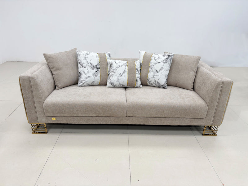 Medusa Modern Velvet Sofa Set Light Brown