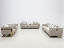 Medusa Modern Velvet Sofa Set Light Brown