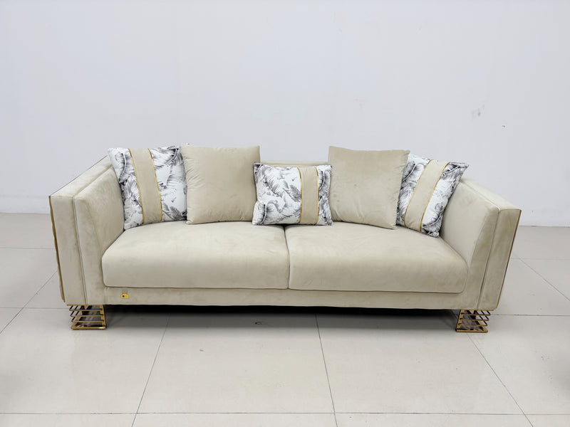 Medusa Modern Velvet Sofa Set Beige